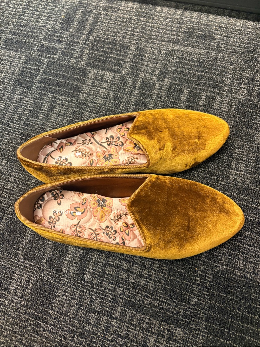 Birdies Heron loafers shoes flats velvet golden brown sz 8.5